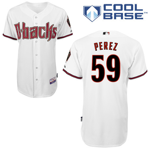Arizona Diamondbacks #59 Perez White Authentic Personalized Home cool Jersey Arizona Diamondbacks #59 Perez White Authentic Personalized Home cool Jersey
