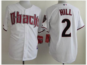 Arizona Diamondbacks #2 Aaron Hill White Cool Base Baseball Jersey Arizona Diamondbacks #2 Aaron Hill White Cool Base Baseball Jersey