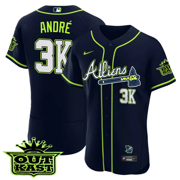 MEN'S ATLANTA BRAVES ATLIENS 3K André FLEX BASE JERSEY - ALL STITCHED MEN'S ATLANTA BRAVES ATLIENS 3K André FLEX BASE JERSEY - ALL STITCHED