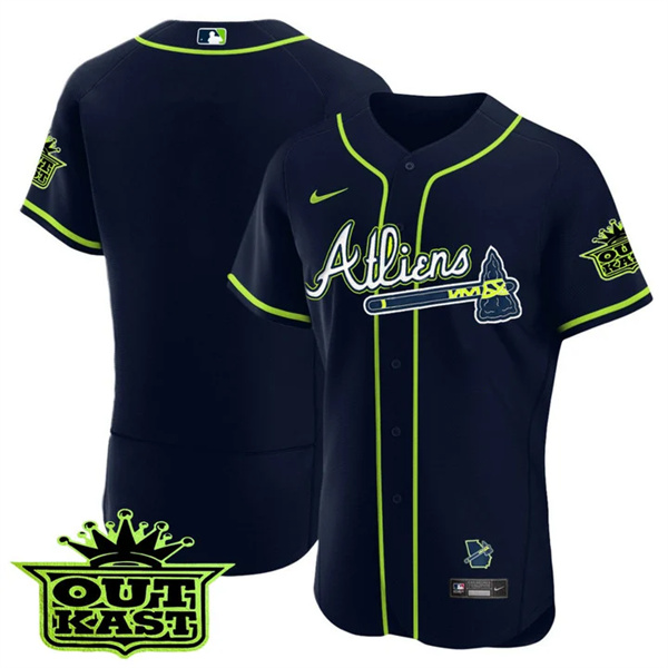 MEN'S ATLANTA BRAVES ATLIENS Blank FLEX BASE JERSEY - ALL STITCHED MEN'S ATLANTA BRAVES ATLIENS Blank FLEX BASE JERSEY - ALL STITCHED