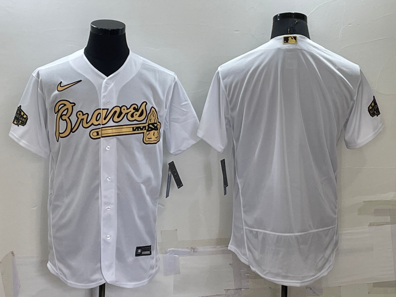 Men's Atlanta Braves Blank 2022 All-Star White Flex Base Stitched Baseball Jersey Men's Atlanta Braves Blank 2022 All-Star White Flex Base Stitched Baseball Jersey