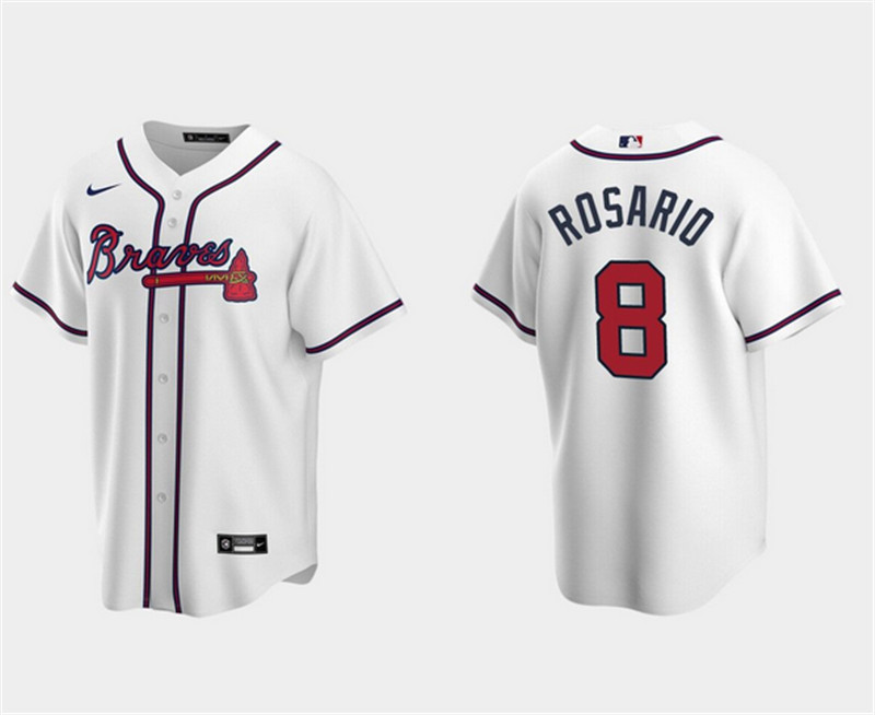 Men's Atlanta Braves #8 Eddie Rosario White Cool Base Stitched Jersey Men's Atlanta Braves #8 Eddie Rosario White Cool Base Stitched Jersey