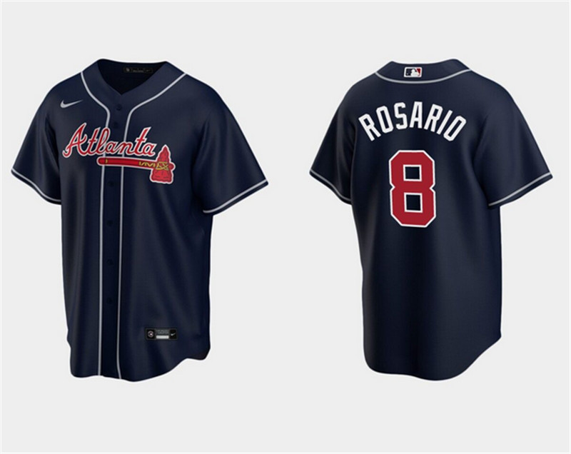 Men's Atlanta Braves #8 Eddie Rosario Navy Cool Base Stitched Jersey Men's Atlanta Braves #8 Eddie Rosario Navy Cool Base Stitched Jersey