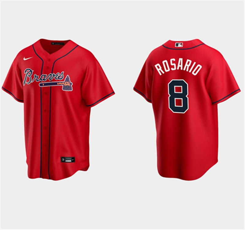 Men's Atlanta Braves #8 Eddie Rosario Red Cool Base Stitched Jersey Men's Atlanta Braves #8 Eddie Rosario Red Cool Base Stitched Jersey