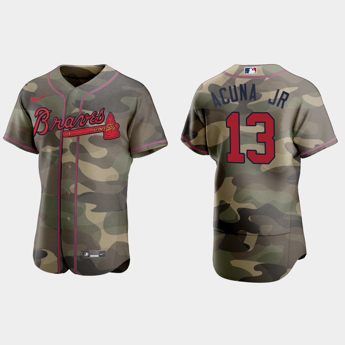 Atlanta Braves #13 Ronald Acuna Jr. Men's Nike 2021 Armed Forces Day Authentic MLB Jersey -Camo Atlanta Braves #13 Ronald Acuna Jr. Men's Nike 2021 Armed Forces Day Authentic MLB Jersey -Camo