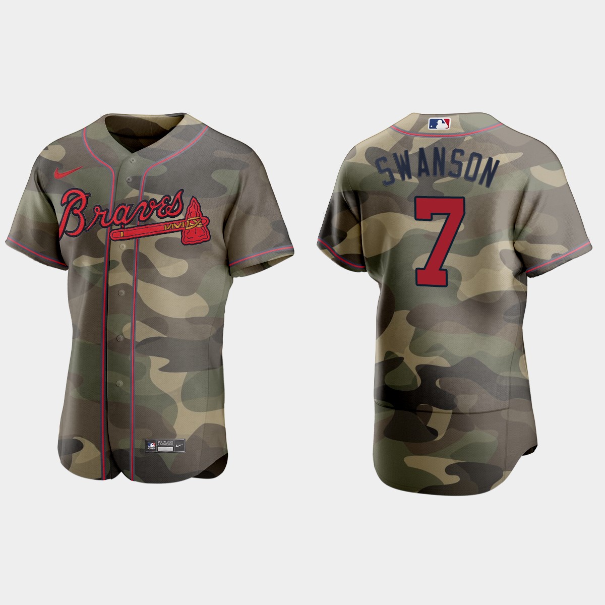 Atlanta Braves #7 Dansby Swanson Men's Nike 2021 Armed Forces Day Authentic MLB Jersey -Camo Atlanta Braves #7 Dansby Swanson Men's Nike 2021 Armed Forces Day Authentic MLB Jersey -Camo