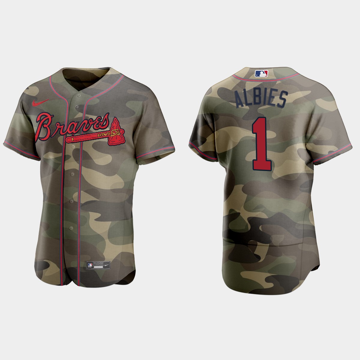 Atlanta Braves #1 Ozzie Albies Men's Nike 2021 Armed Forces Day Authentic MLB Jersey -Camo Atlanta Braves #1 Ozzie Albies Men's Nike 2021 Armed Forces Day Authentic MLB Jersey -Camo