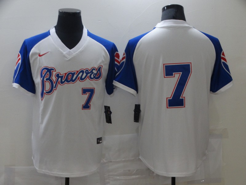 Braves 7 Dansby Swanson White Nike Turn Back The Clock Jersey Braves 7 Dansby Swanson White Nike Turn Back The Clock Jersey