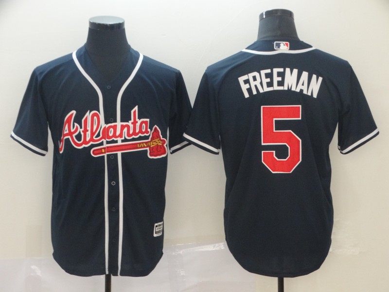 Braves 5 Freddie Freeman Navy Cool Base Jersey Braves 5 Freddie Freeman Navy Cool Base Jersey