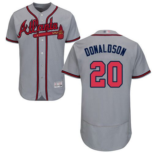 Braves #20 Josh Donaldson Grey Flexbase Authentic Collection Stitched Baseball Jersey Braves #20 Josh Donaldson Grey Flexbase Authentic Collection Stitched Baseball Jersey