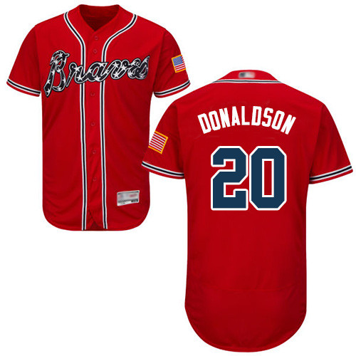 Braves #20 Josh Donaldson Red Flexbase Authentic Collection Stitched Baseball Jersey Braves #20 Josh Donaldson Red Flexbase Authentic Collection Stitched Baseball Jersey