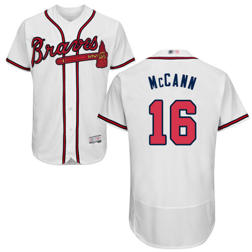 Braves #16 Brian McCann White Flexbase Authentic Collection Stitched Baseball Jersey Braves #16 Brian McCann White Flexbase Authentic Collection Stitched Baseball Jersey