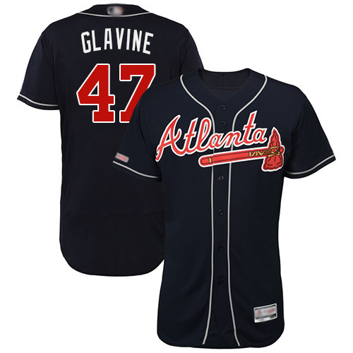 Braves #47 Tom Glavine Navy Blue Flexbase Authentic Collection Stitched Baseball Jersey Braves #47 Tom Glavine Navy Blue Flexbase Authentic Collection Stitched Baseball Jersey