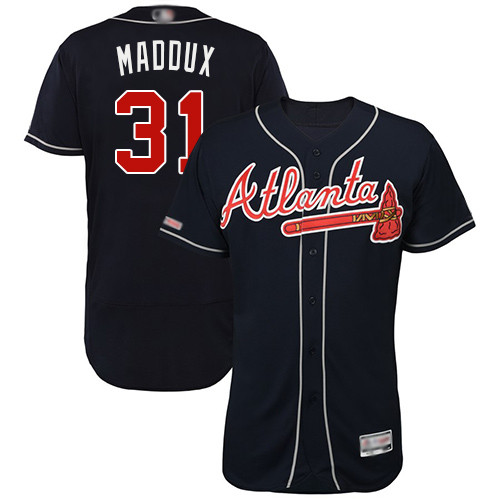 Braves #31 Greg Maddux Navy Blue Flexbase Authentic Collection Stitched Baseball Jersey Braves #31 Greg Maddux Navy Blue Flexbase Authentic Collection Stitched Baseball Jersey