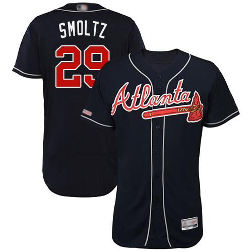 Braves #29 John Smoltz Navy Blue Flexbase Authentic Collection Stitched Baseball Jersey Braves #29 John Smoltz Navy Blue Flexbase Authentic Collection Stitched Baseball Jersey