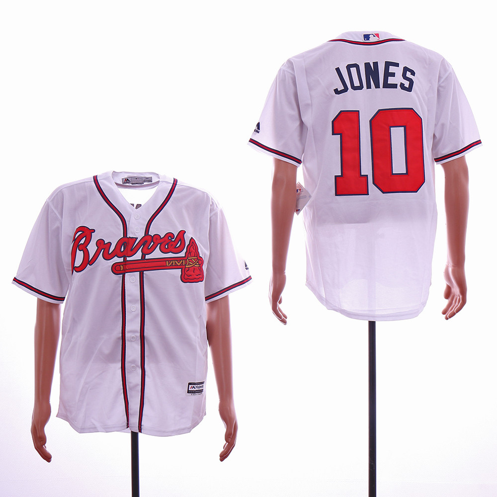 Braves 10 Chipper Jones White Cool Base Jersey Braves 10 Chipper Jones White Cool Base Jersey