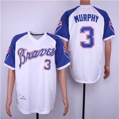 Braves #3 Dale Murphy White 1974 Throwback Jersey Braves #3 Dale Murphy White 1974 Throwback Jersey