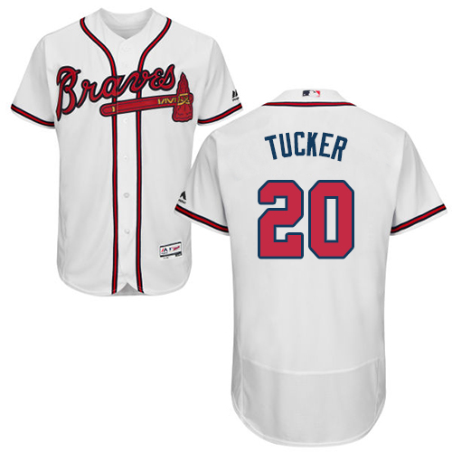 Braves #20 Preston Tucker White Flexbase Authentic Collection Stitched Baseball Jersey Braves #20 Preston Tucker White Flexbase Authentic Collection Stitched Baseball Jersey