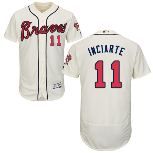 Braves #11 Ender Inciarte Cream Flexbase Authentic Collection Stitched MLB Jersey Braves #11 Ender Inciarte Cream Flexbase Authentic Collection Stitched MLB Jersey