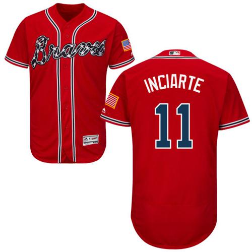 Braves #11 Ender Inciarte Red Flexbase Authentic Collection Stitched MLB Jersey Braves #11 Ender Inciarte Red Flexbase Authentic Collection Stitched MLB Jersey