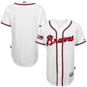 Atlanta Braves Majestic Fashion Stars & Stripes Authentic Cool Base Jersey - White Atlanta Braves Majestic Fashion Stars & Stripes Authentic Cool Base Jersey - White