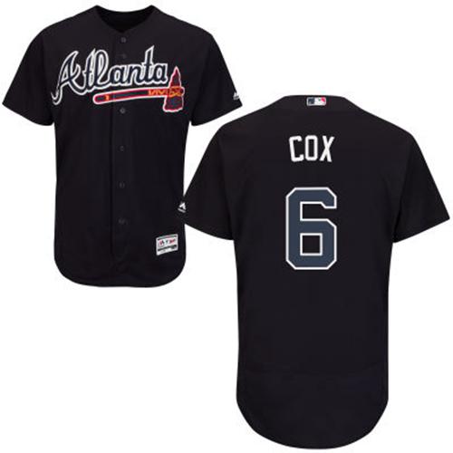 Braves #6 Bobby Cox Navy Blue Flexbase Authentic Collection Stitched MLB Jersey Braves #6 Bobby Cox Navy Blue Flexbase Authentic Collection Stitched MLB Jersey