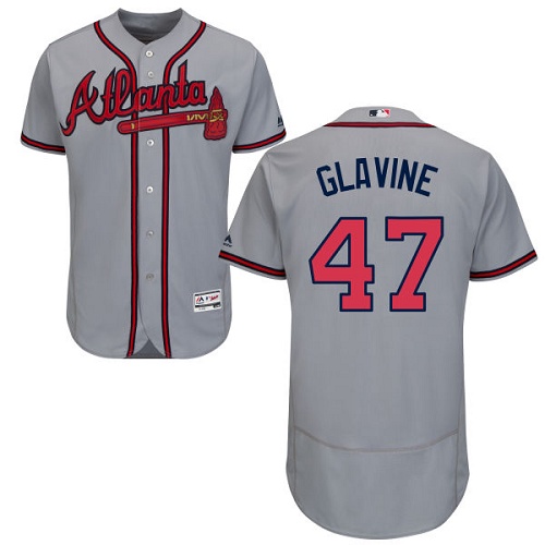 Braves #47 Tom Glavine Grey Flexbase Authentic Collection Stitched MLB Jersey Braves #47 Tom Glavine Grey Flexbase Authentic Collection Stitched MLB Jersey