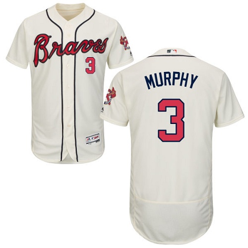 Braves #3 Dale Murphy Cream Flexbase Authentic Collection Stitched MLB Jersey Braves #3 Dale Murphy Cream Flexbase Authentic Collection Stitched MLB Jersey