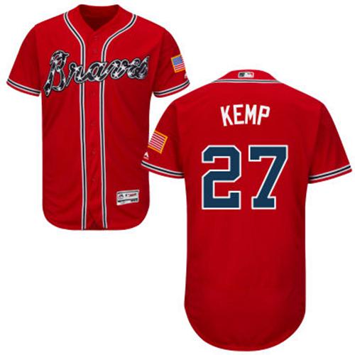Braves #27 Matt Kemp Red Flexbase Authentic Collection Stitched MLB Jersey Braves #27 Matt Kemp Red Flexbase Authentic Collection Stitched MLB Jersey