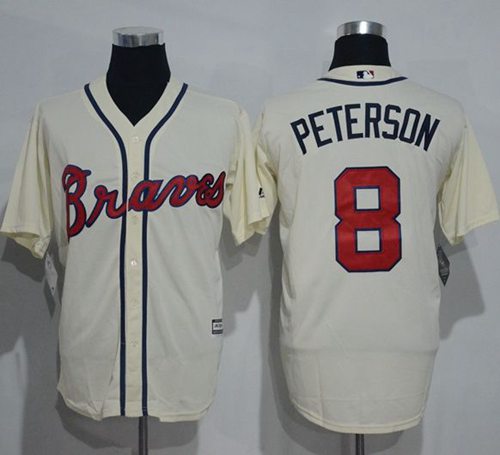 Braves #8 Jace Peterson Cream New Cool Base Stitched MLB Jersey Braves #8 Jace Peterson Cream New Cool Base Stitched MLB Jersey