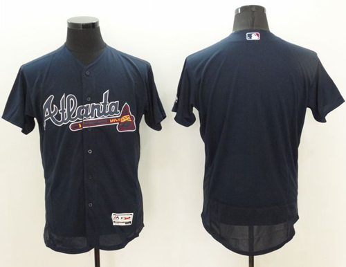 Braves Blank Navy Blue Flexbase Authentic Collection Stitched MLB Jersey Braves Blank Navy Blue Flexbase Authentic Collection Stitched MLB Jersey