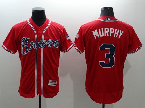 Braves #3 Dale Murphy Red Flexbase Authentic Collection Stitched MLB Jersey Braves #3 Dale Murphy Red Flexbase Authentic Collection Stitched MLB Jersey