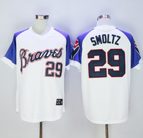 Mitchell And Ness 1973 Braves #29 John Smoltz White Throwback Stitched MLB Jersey Mitchell And Ness 1973 Braves #29 John Smoltz White Throwback Stitched MLB Jersey