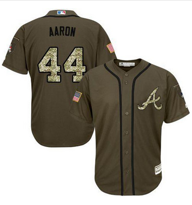 Braves #44 Hank Aaron Green Salute to Service Stitched MLB Jersey Braves #44 Hank Aaron Green Salute to Service Stitched MLB Jersey