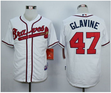 Atlanta Braves #47 Tom Glavine White w 75th Anniversary Commemorative Patch Stitched Baseball Jersey Atlanta Braves #47 Tom Glavine White w 75th Anniversary Commemorative Patch Stitched Baseball Jersey