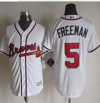 Atlanta Braves #5 Freddie Freeman White New Cool Base Stitched Baseball Jersey Atlanta Braves #5 Freddie Freeman White New Cool Base Stitched Baseball Jersey