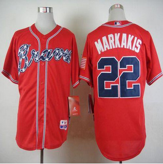 Atlanta Braves #22 Nick Markakis Red Cool Base Stitched Baseball Jersey Atlanta Braves #22 Nick Markakis Red Cool Base Stitched Baseball Jersey