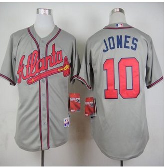Atlanta Braves #10 Chipper Jones Stitched Grey Baseball Jersey Atlanta Braves #10 Chipper Jones Stitched Grey Baseball Jersey