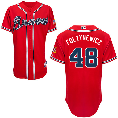 Atlanta Braves #48 Foltynewicz Gonzalez Red Authentic Personalized Alternate Jersey Atlanta Braves #48 Foltynewicz Gonzalez Red Authentic Personalized Alternate Jersey