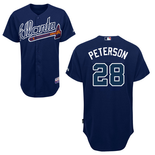 Atlanta Braves #28 Peterson Blue Authentic Personalized Alternate Road Jersey