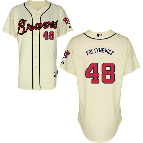Atlanta Braves #48 Foltynewicz Beige Authentic Personalized Alternate Jersey Atlanta Braves #48 Foltynewicz Beige Authentic Personalized Alternate Jersey