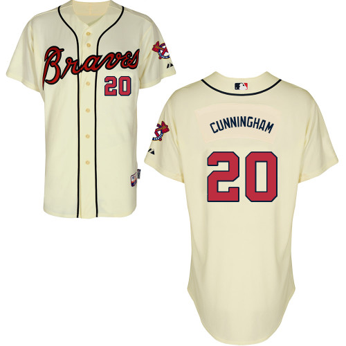 Atlanta Braves #20 Cunningham Beige Authentic Personalized Alternate Jersey Atlanta Braves #20 Cunningham Beige Authentic Personalized Alternate Jersey