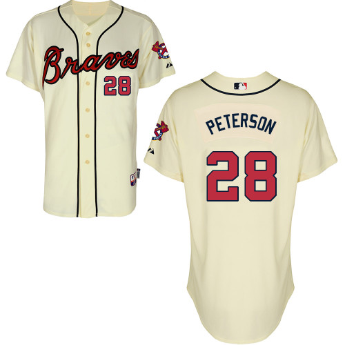 Atlanta Braves #28 Peterson Beige Authentic Personalized Alternate Jersey Atlanta Braves #28 Peterson Beige Authentic Personalized Alternate Jersey
