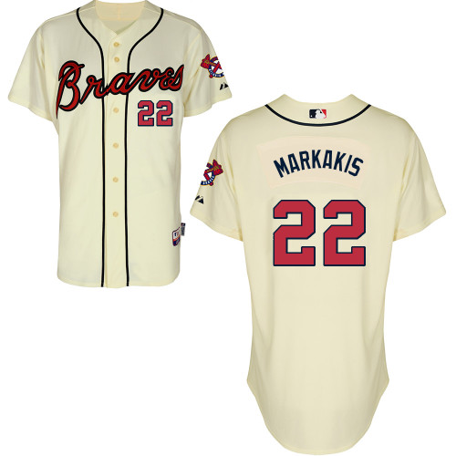 Atlanta Braves #20 Markakis Beige Authentic Personalized Alternate Jersey Atlanta Braves #20 Markakis Beige Authentic Personalized Alternate Jersey