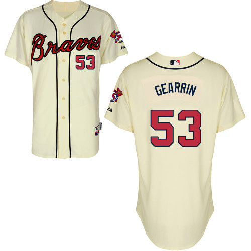 Atlanta Braves #53 Gearrin Beige Authentic Personalized Alternate Jersey Atlanta Braves #53 Gearrin Beige Authentic Personalized Alternate Jersey