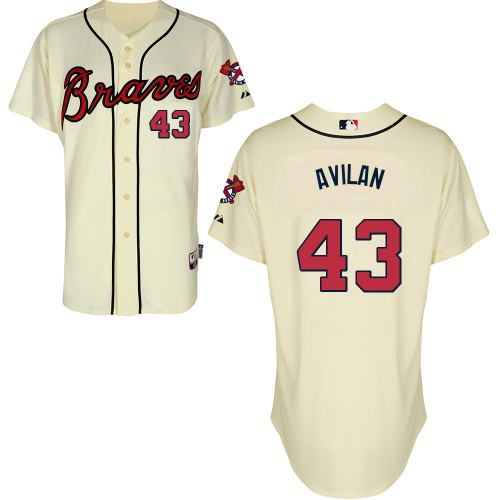 Atlanta Braves #43 Avilan Beige Authentic Personalized Alternate Jersey Atlanta Braves #43 Avilan Beige Authentic Personalized Alternate Jersey