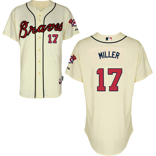 Atlanta Braves #17 Miller Beige Authentic Personalized Alternate Jersey Atlanta Braves #17 Miller Beige Authentic Personalized Alternate Jersey