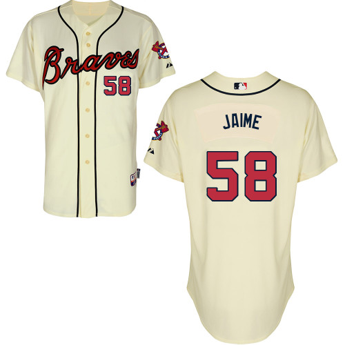 Atlanta Braves #58 Jaime Beige Authentic Personalized Alternate Jersey Atlanta Braves #58 Jaime Beige Authentic Personalized Alternate Jersey