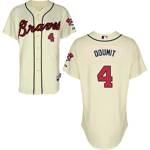 Atlanta Braves #4 Doumit Beige Authentic Personalized Alternate Jersey Atlanta Braves #4 Doumit Beige Authentic Personalized Alternate Jersey