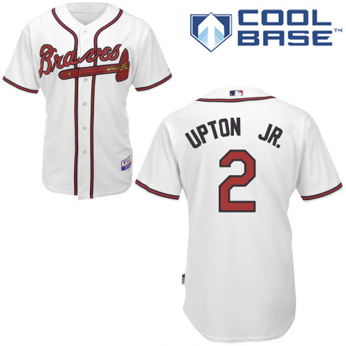Atlanta Braves #2 Upton Jr. White Authentic Personalized Home Jersey Atlanta Braves #2 Upton Jr. White Authentic Personalized Home Jersey